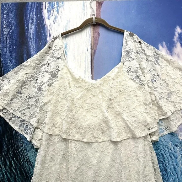 Torrid Ivory Lace Overlay Capelet Sz 20 Wedding Dress Ever After Cloud Dancer - Picture 5 of 16